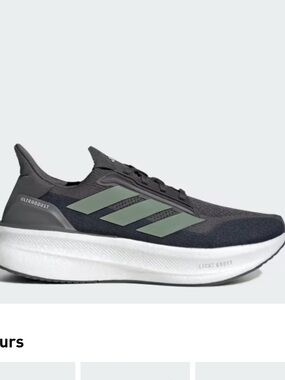 adidas Men’s Dark Gray/Navy ultra boost  with Olive Stripes